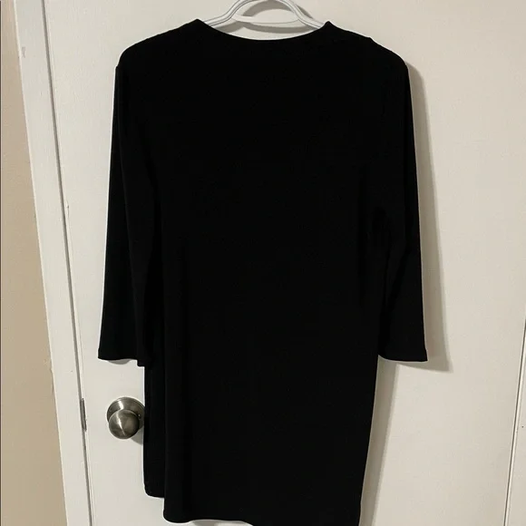 Joseph Ribkoff Black V-Neck Asymmetric Draped Tunic Size 8 - Picture 7 of 8